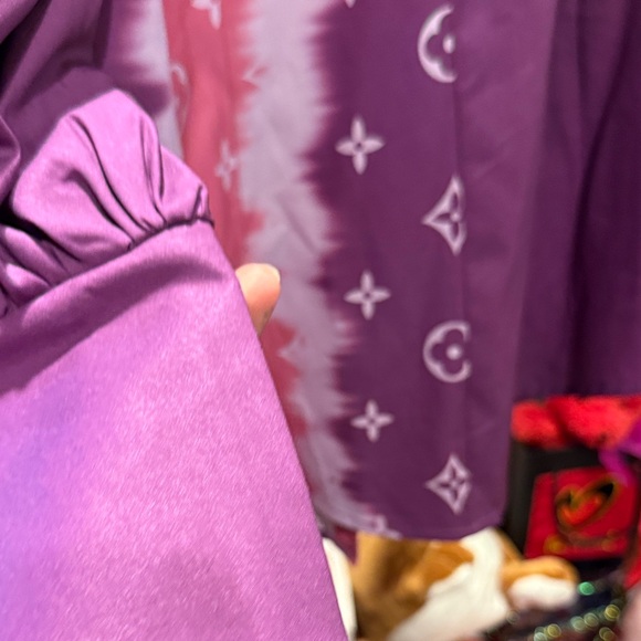 Fashion Purple and Pink Patterned Button-Up Shirt Sz.S - Picture 7 of 10